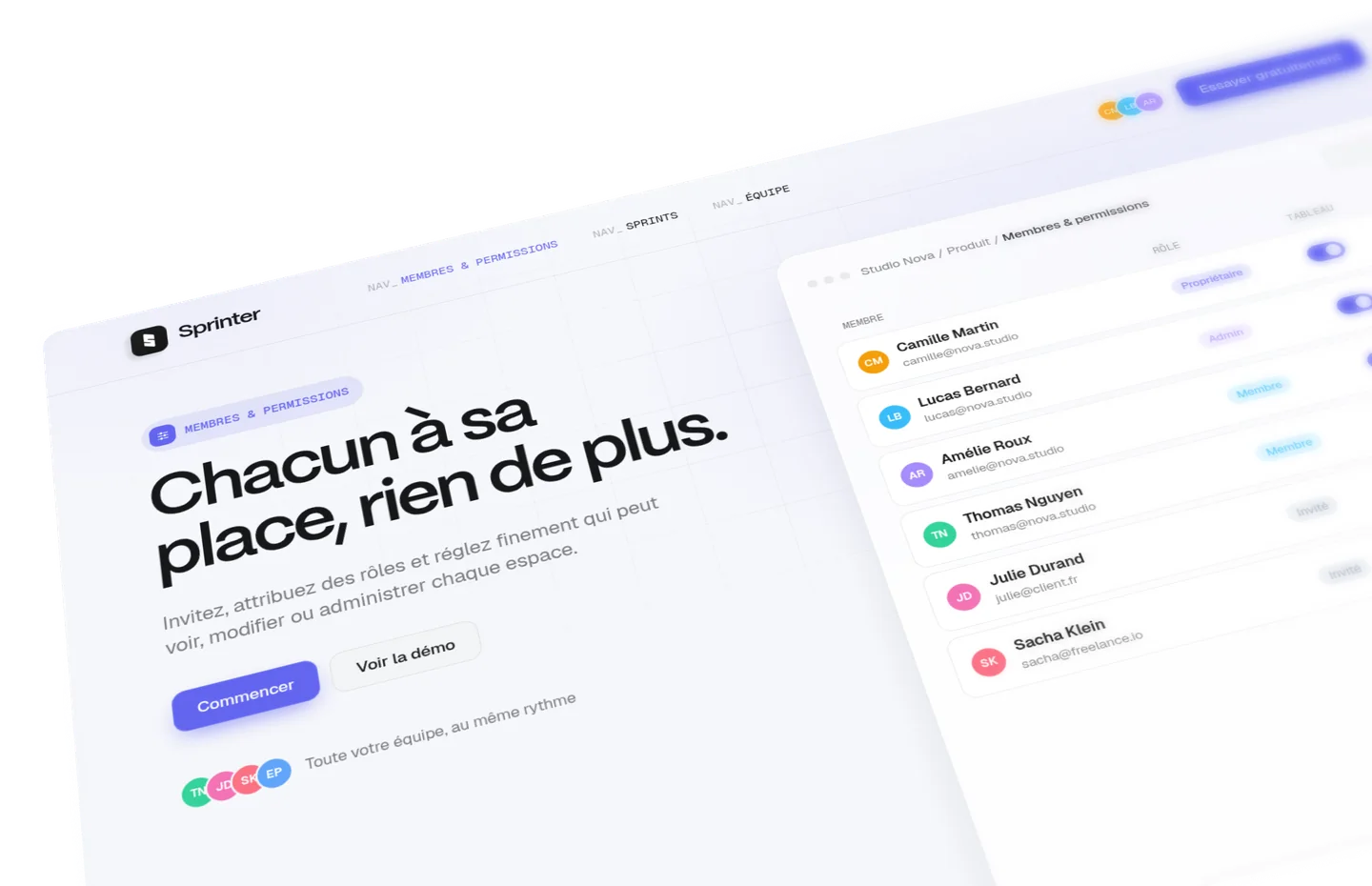 Membres & permissions